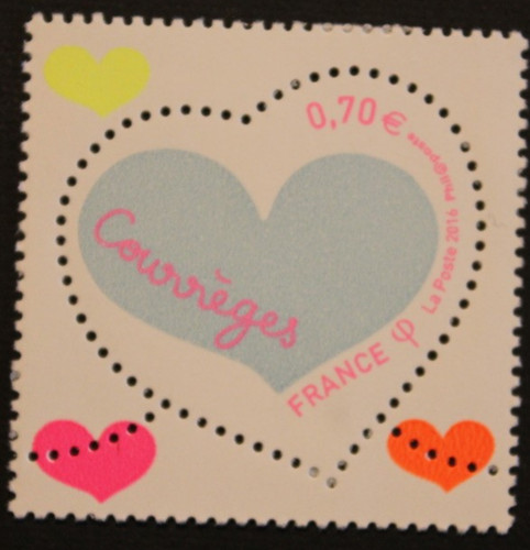 Timbre france coeur - timbre,