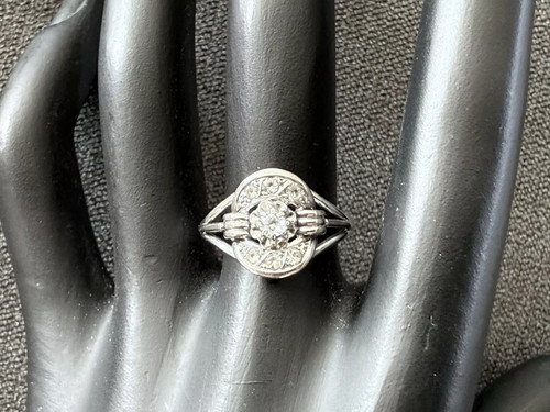 Bague ancienne blanc - ancienne, en