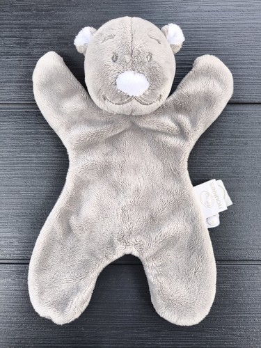 Doudou peluche plat ours gris
