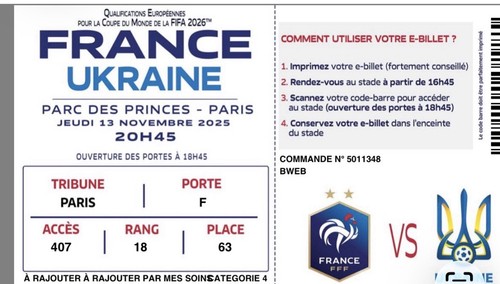 Billets pour match - pour, le