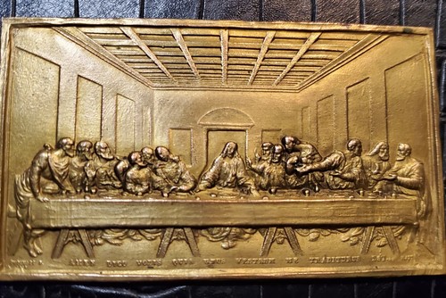 Plaque bas relief - plaque, bronze