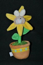 Peluche doudou lapin GIPSY fleur pot vert jaune 22 cm NEUF