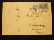 Upper Silesia  stamp cover 1921 Katsoher/Aschffenburg