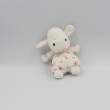 Ancienne Peluche mouton blanc fleurs  - 28029