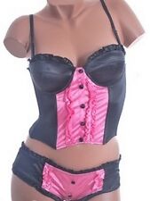 Bustier Noir/Rose W237