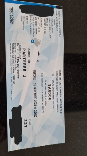 Billet concert michel sardou - billet,