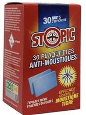 30 plaquettes anti moustiques diffuseur électrique STOPIC éfficace fenêtre ouver