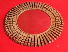 MIROIR SOLEIL ancien EN EPINGLE A LINGE ART POPULAIRE EN BOIS  Vintage 