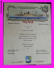 MENU CIE NAVIGATION PAQUET AZEMMOUR KOUTOUBIA 1958 #2