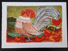 Pierre Cadiou Lithographie en couleurs illustrations Georges Brassens estampe