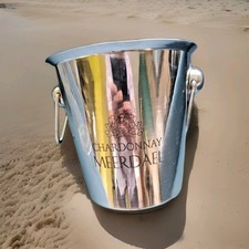 Ancien seau a vin chardonnay meerdael en métal argenté