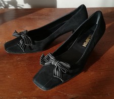 ESCARPINS PACO HERRERO - NUBUCK NOIR - PT 39 - TALONS BAS