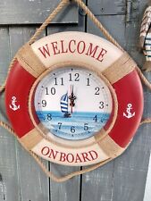 Horloge marine bouée Welcome,neuve, diamètre 35cm,déco bateau, maison