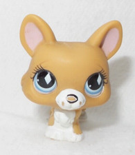 LITTLEST PET SHOP LPS #639 HASBRO RENARD CHIEN CORGI MARRON BLANC YEUX BLEUS