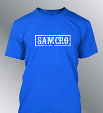 tee shirt SAMCRO Sons of Anarchy serie gang bikers motards twin motos custom usé