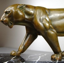 1920/1930 I ROCHARD GRD STATUE SCULPTURE ANINIMALIERE EP ART DECO PANTHERE FELIN