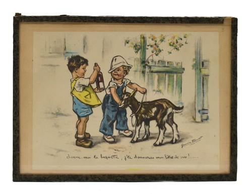 Bouret dessin sous verre - g,