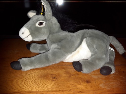 Belle peluche ane couché gris - ane,