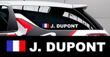 2 X NOM PILOTE + DRAPEAU RALLYE COURSE AUTOCOLLANTS STICKERS 003.