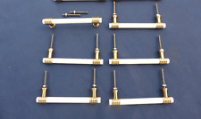 6 poignées plastique blanc laiton tiroirs portes meuble vintage Lg 12 cm JADO