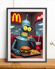 Affiche / Poster BENDER FUTURAMA au MacDo