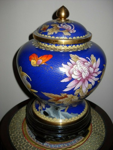 Cloisonne vase potiche pot - cloisonne,