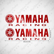 Kit 2 Stickers YAMAHA Racing ROUGE 20 cm réservoir tuning autocollant carénage