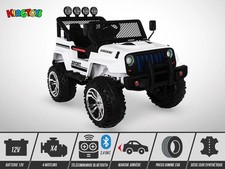 Voiture électrique enfant KINGTOYS - 4X4 Jeep 180W - Blanc