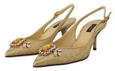 Dolce & Gabbana Chaussures Cristal Or Escarpins Ouverts Talons EU35/US4.5