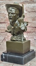 Sculpture En Bronze De Cowboy