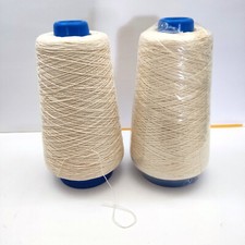 2 bobines cones coton peigné mercerisé Blanc Bergère de France 200 gr 1500 m X2