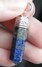 PENDENTIF POINTE POLIE LAPIS LAZULI environ 3 cm BIJOUX PIERRE MINERAUX