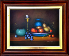 Huile sur Toile vintage  Signée L Hamilton Nature Morte