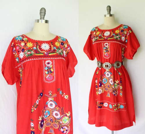 Vestido mexicano artesanal - vestido,