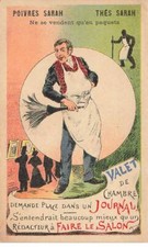 CHROMO #MK40767 POIVRE SARAH VALET DE CHAMBRE