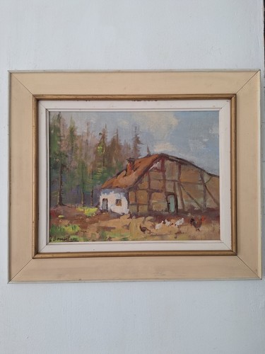 Peinture ancienne huile toile - huile,