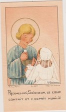 IMAGE PIEUSE HOLY CARD SANTINI JESUS/PREMIERE COMMUNION/ILLUST.AM.BOSSAERT