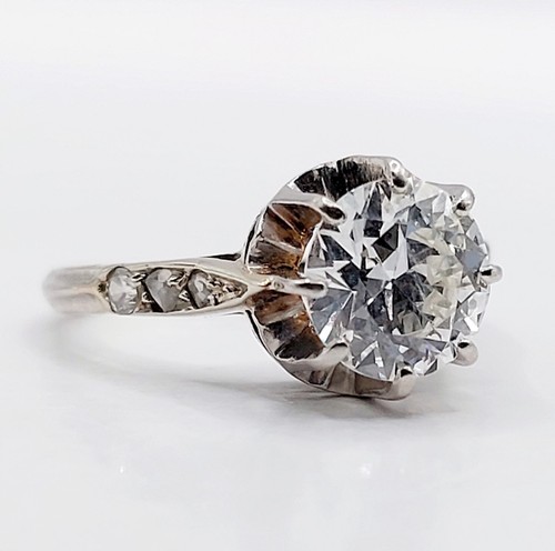 Bague solitaire art deco - , or