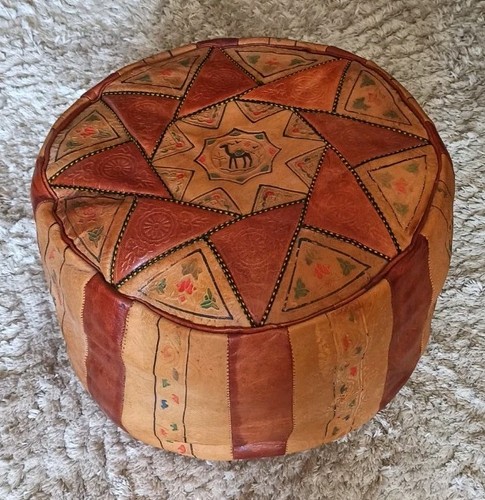 Pouf marocain cuir - pouf,