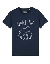 T-shirt homme  manches courtes- WHAT THE PHOQUE couleur bleu marine