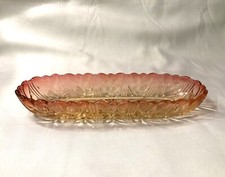 brossier / porte brosse cristal de BACCARAT modèle LAURIER rouge / rose 24,5 cm
