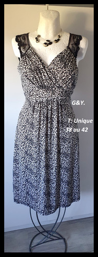 Belle robe noir blanche - noir,