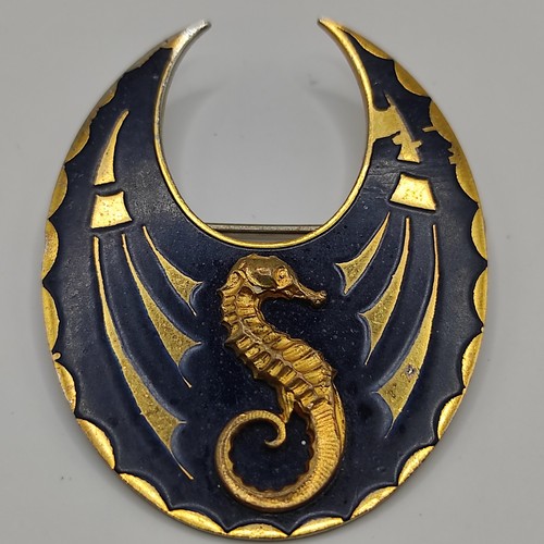 Vintage french enamel - vintage, seahorse