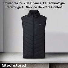 Gilet Chauffant Électrique USB Pour Homme, 17 Zones De Chauffage Infrarouge
