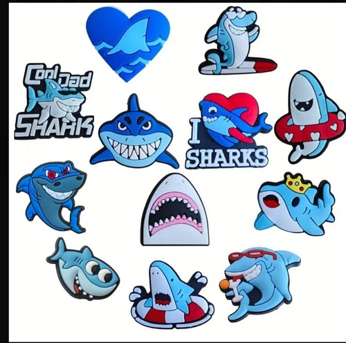 Shark shoe charms - shark, sea