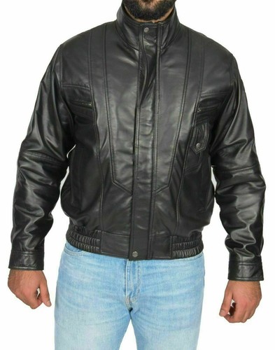 Veste cuir pur - cuir, homme