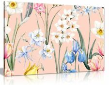 Impression murale sur toile aquarelle fleurs botaniques