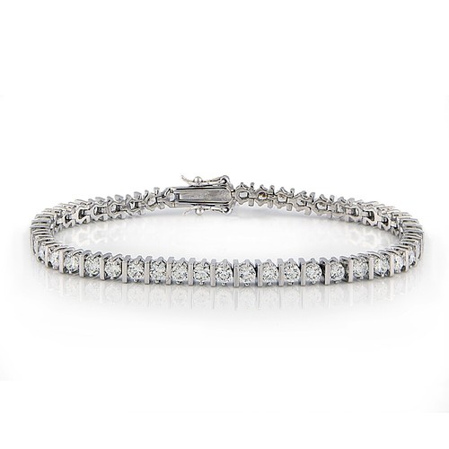 Zircone rond mode barre - barre, tennis