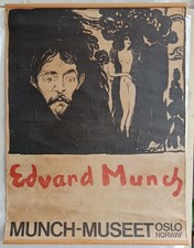 affiche expo originale 1968 Edvard Munch (jalousie) Munch-museet Oslo norway
