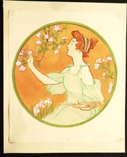 Aquarelle ART NOUVEAU par Louis MORIN
